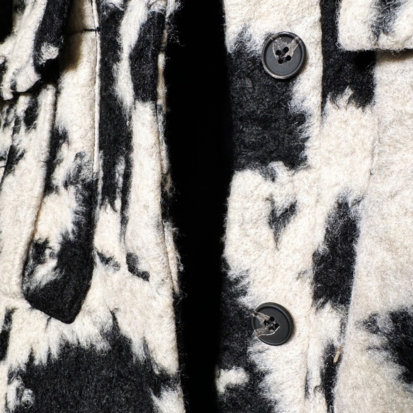 AllSaints - Brushed Wool Blend Jessa Jacket - Womens US Size 10 - Cow/Camo Print - Picture 5 of 12